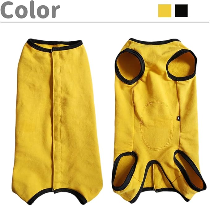 Dog’s Recovery Suit Post Surgery Shirt for Puppy, Wound Protective Clothes for Little Animals(Yellow-xs)