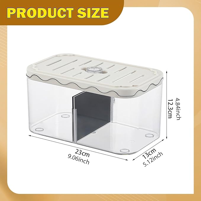 Small Fish Tank Aquarium Breeding Box Transparent Hatchery with Removable Divider for Clownfish Desktop, White
