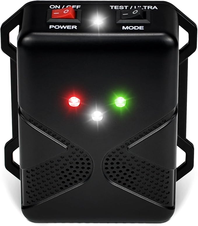 Ultrasonic Rodent Repellent for Car Engine - Battery Powered Under Hood Animal Repeller with Flashing Strobe Light, Keeps Rats and Mice Away from Vehicle, Automobile, Truck, Garage, Attic, Pack of 2
