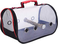 qiuqiu Bird Carrier Bag, Multifunctional, for Pets, Parrots, Cage, Light, Portable, with Shoulder Strap, Breathable, Double Zipper, Outdoor, Camping, Transparent-Red