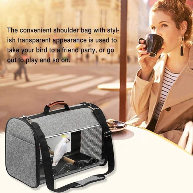 Bird Carriers Bird Travel Carrier Transparent Bird House Portable Parrot Tote Backpack With Double Zipper Design Bird Cage 1Pcs