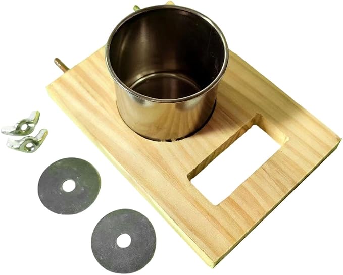 Bird Perch Feeding Cup,Hanging Feeder, Watering Supplies, Birdcage Bowl, Parrot Wood Perch Stand Toy, Single Cup