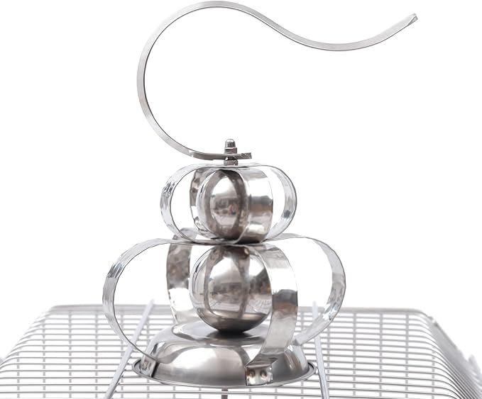 Stainless Steel Bird Cage Parrot Cage, Rustproof Hanging Birdcage Bird Travel Cage Parakeet Cage, Encrypted Bird House Birds Starter Kit Pet Bird Flight Cage for Medium & Small Birds