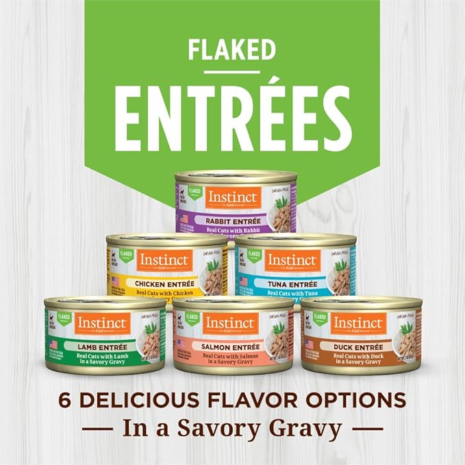 Instinct Flaked Entrée Wet Canned Cat Food - Chicken, 3 Ounce (Pack of 24)
