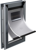 MAVRICFLEX Heavy Duty Doggy Door with Sliding Lock Panel, Aluminum Large Dog Door with Magnetic Double Flaps Dog Door for Large Dogs Up to 40lbs, Medium, Dark Gray