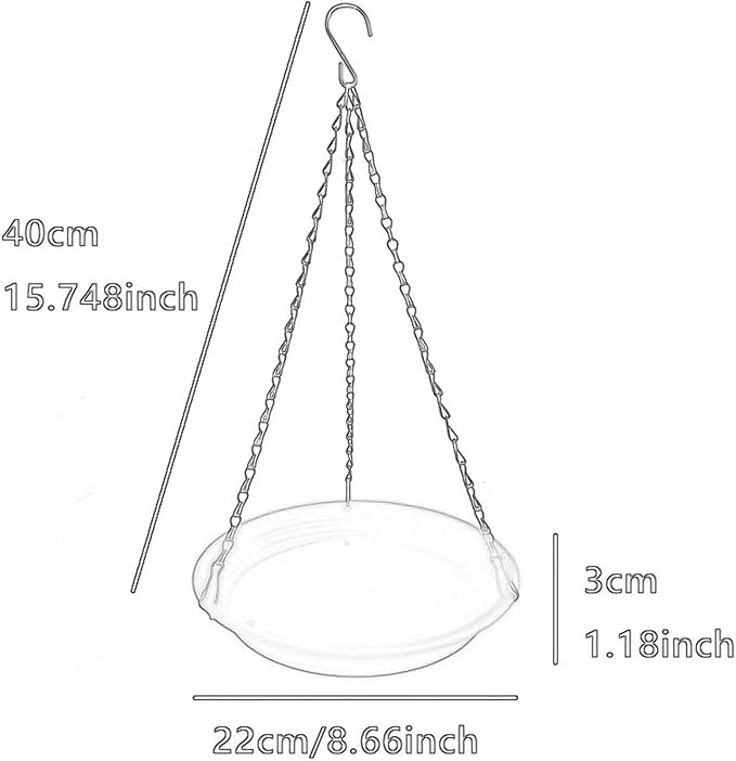 Hanging Bird Feeder, Waterer Tray, Bird Food Tray with Detachable Hook for Backyard, Garden, Balcony, Trees Lawn, Pink