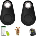 Two-Way Alarm Pet Location Tracker with Real-Time Tracking for Dogs, Cats, Keys, and Luggage, Waterproof Anti-Loss Device for Outdoor and Travel Use (Black,2Pcs)