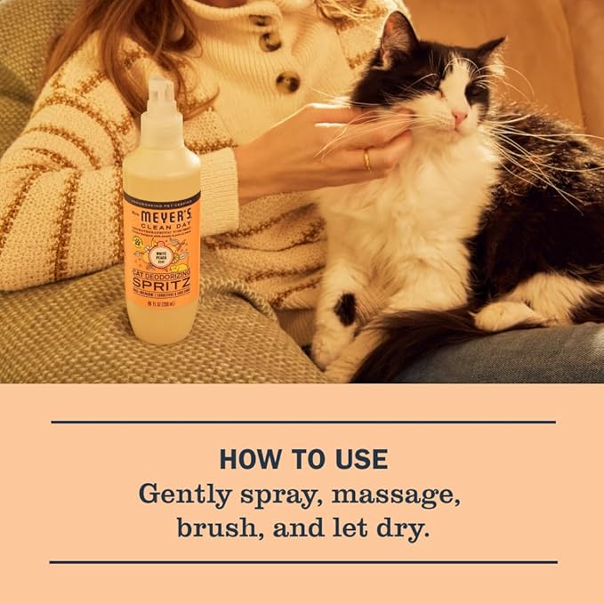 MRS. MEYER'S Clean Day Cat Deodorizing Spray, White Peach Scent, 8oz