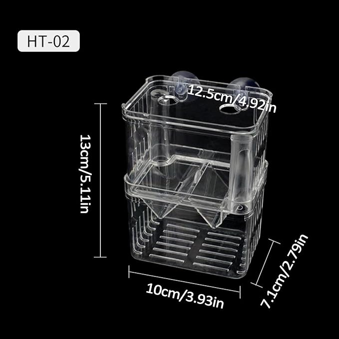 Fish Breeding Box - 20.5*9.5*9.9cm Acrylic Hatchery Incubator Tank Fish Tank Divider | Fishes Tanks Incubator Breeding Box | Aquarium Breeder BoxFish Acclimation Boxes Nursery For Injured Hatchery Inc