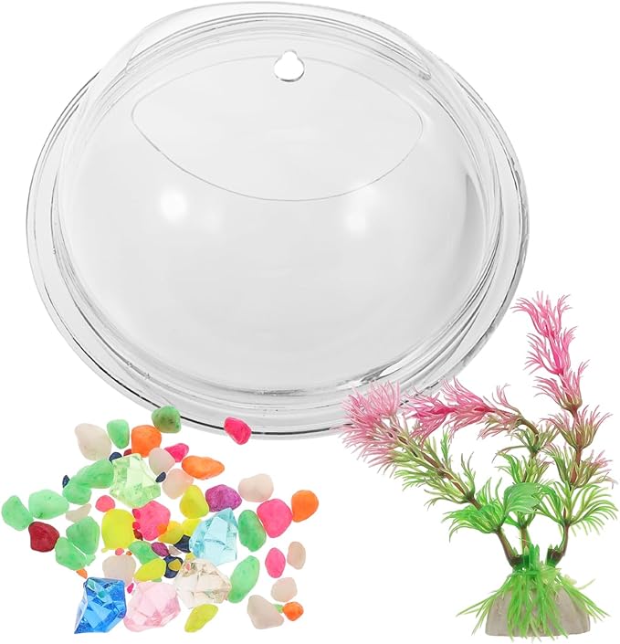 Transparent Wall-Mounted Goldfish Tank and Hydroponic Vase Combo for Home D Cor Acrylic Fish Bowl Planter for Living Room Wedding Party Decoration