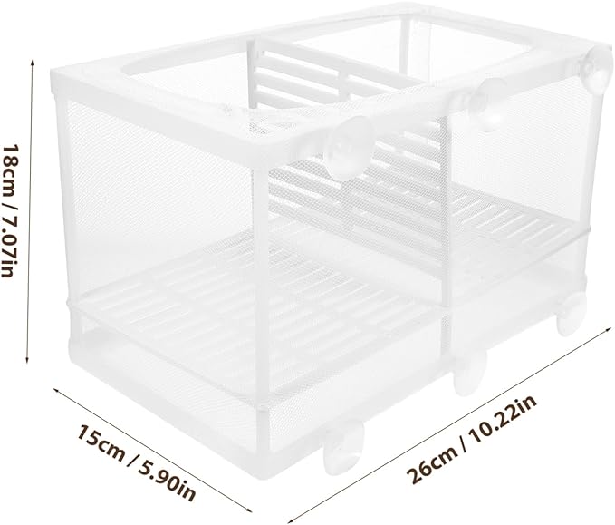 GANAZONO 2pcs Fish Hatchery Boxes Isolated Breeding Tank Large Capacity Suction Cup Design Easy Installation Random Style