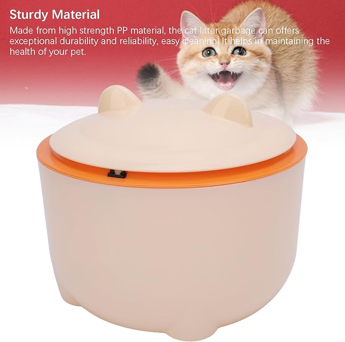CHICIRIS Cat Litter Trash Can, Press Type Lid, High Strength PP Material, Multifunctional Garbage Bin for Cat Litter Disposal, Space Saving and Convenient Household Waste Trash Can