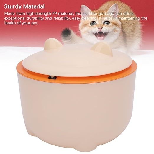 Diydeg Cat Litter Trash Can, Enclosed Design Cat Waste Trash Can with Press Type Lid, Multipurpose Dog Poop Pet Garbage Disposal Diaper Waste Station for Cats, Dogs, Rabbits