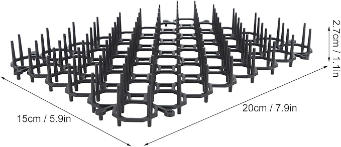 12Pcs Cat Deterrent Mat, Anti Cat Dog Network Indoor Outdoor Repellent Training Plastic Spike Mat for Keeping Away Cats Dogs Protecting Plants