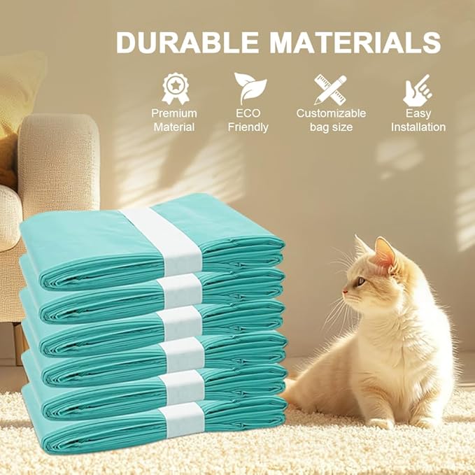 Cat Litter Refill Bags Compatible with Litter Champ Pail, Litter Waste Receptacle Refill Liners,Lightly Scented,6 Pack