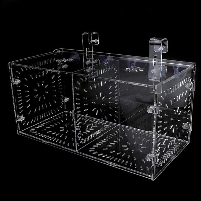 Fish Tank Breeding Box Aquarium Isolation Box Transparent Acrylic Fish Tank Incubation Box for Aggressive Injured Sick Fish Shrimp 15x15x15cm 30x15x15cm 20x20x20cm (30CM*15CM*15CM)