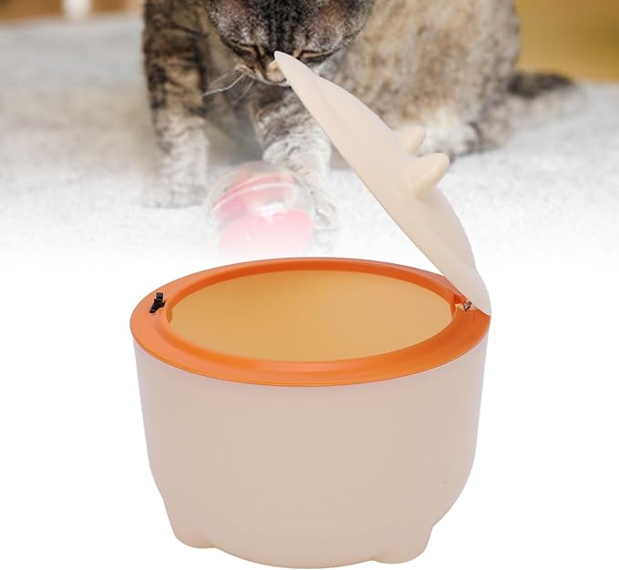 Cat Litter Trash Can White Compact Fully Enclosed Waste Container with Press Type Lid Dog Litter Box Cat Poop Garbage Can for Indoor Outdoor