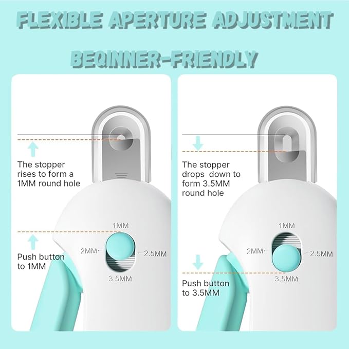 Cat Nail Clipper with Hidden File & Debris Catcher -Gentle Round-Hole(1–3.5 mm)，Trimmer for Kittens & Indoor Cats | Anti-Splash Claw Cutter for Grooming (Blue)
