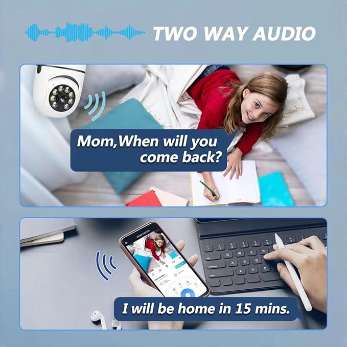 Light Bulb Security Camera,2K Wireless Light Bulb Camera for Pet Camera, 360 ° PTZ Light Socket Camera with Motion Detection Auto Tracking