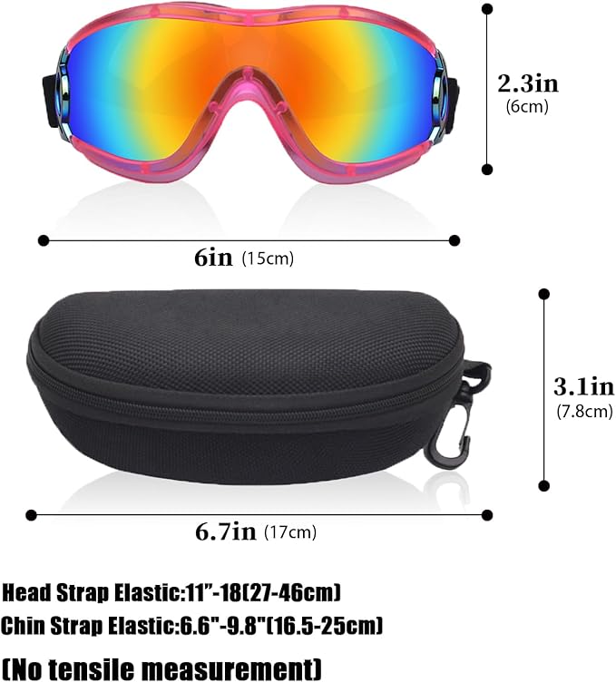 Dog Sunglasses Pet Goggles for Medium Large UV Protection Wind Protection Dust Protection Adjustable Strap Dog Glasses Suitable for Snow Beach Motorcycle