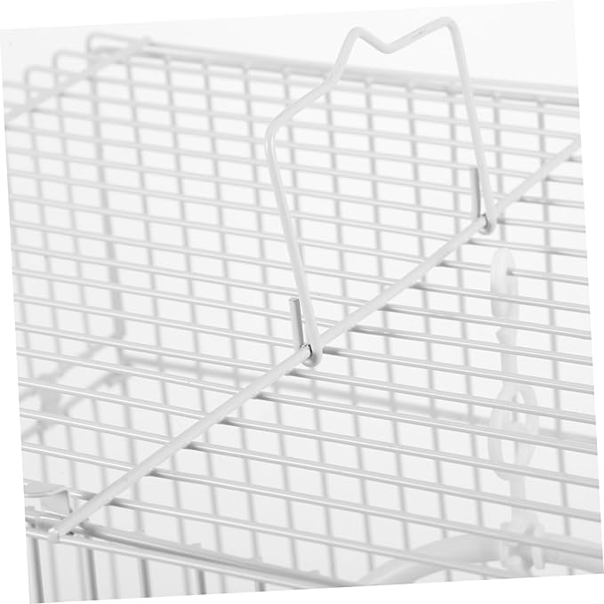 Happyyami Metal Bird Carrier Cage Portable Parrot Travel Cage for Pearl Jade Finches Painted Eyebrow Birds with Breathable Wire Structure Stylish Home Decor