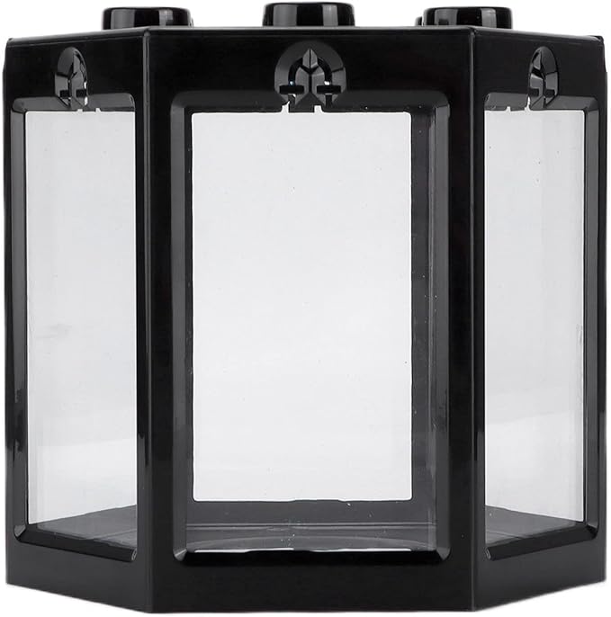 Small Fish Tank, 12x10. 5x11cm Hex Shape Superimposable Goldfish Tank Mini Fish Tank Small Aquarium Kit with Rounded Corner Design for Home Office