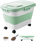 20-23 Lbs Dog Food Storage Container - Collapsible Dog Food Container with Attachable Casters and Scoop,Small Container,Pet Food Storage Containers to Keep Dry Food Fresh,Easy to Move