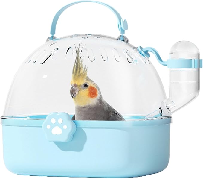 Bird Carrier Travel Cage, Portable Panoramic View Bird Travel Cage, Secure Ventilated Habitat with Water Bottle, Outdoor and Wild Adventures, Safe Transport for Small Birds, Parrots, Finches, Budgies