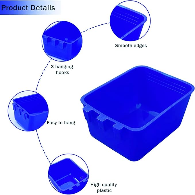20 Pcs Chicken Coop Feeder Water Cup,16 oz Cage Cups Chicken Feeder Waterer, Cage Cups Birds Hanging Feeders, Chicken Feeder Water Bowl for Parakeet Poultry Pigeon Bunny Wire Cage (Blue, 16oz)