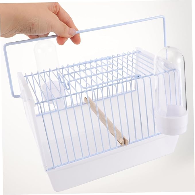 Happyyami 1set Portable Bird Carrier Cage for Pets Lightweight Travel Cage for Parrots Cockatiels Budgies Design for Ample Ventilation for Outdoor Adventures