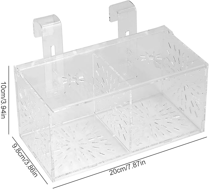 Fish Breeding Box, Acrylic Transparent Aquarium Isolation Box with Suction Cups for Newborn Fry Shrimp