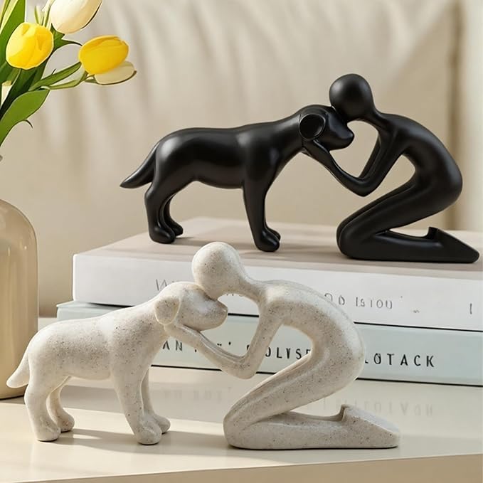 Dog Memorial Statues – Dog Memorial Gifts for Loss of Dog, Pet Memorial Ornament, Pet Sympathy Remembrance Gift (Sandstone)
