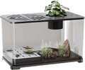 Aquarium Tank – Fish Tank Starter Kit | Modern Clear Panoramic Aquarium Container with Resting Area for Turtle, Betta, Guppy, Shrimp, Jellyfish, Stylish Indoor Water Habitat for Home Office Apartment