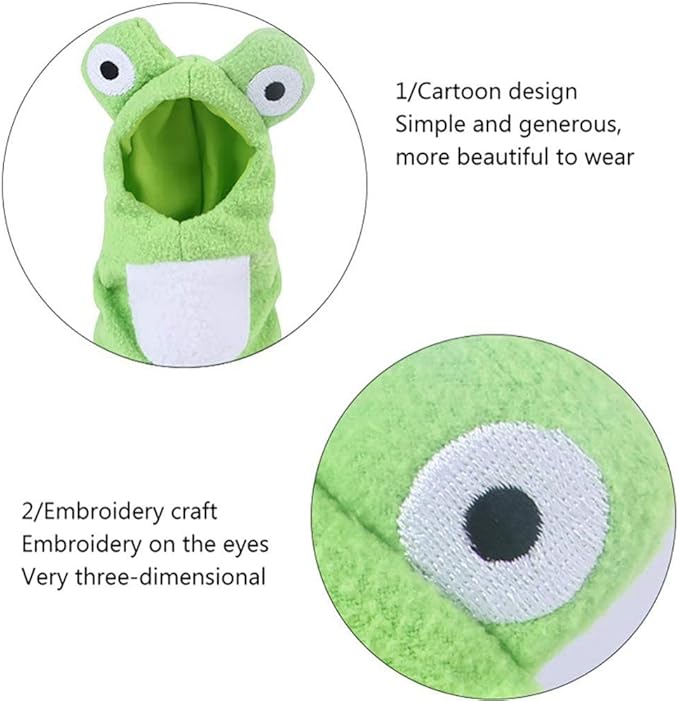 Sun Conure Bird Diaper Flight Suit Frog Shape Hoodie Cosplay Photo Prop for Parrots African Greys Parakeet Cockatiel, Bird Hoodie Small Animals Apparel (M)