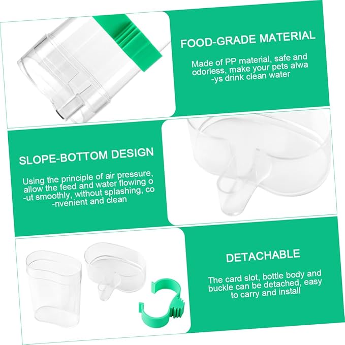 Homoyoyo Multi-Function Plastic Parrot Feeder and Bird Vegetable Clips Set 4pcs Household Bird Feeding and Watering Supplies for Cage Parrots and Small