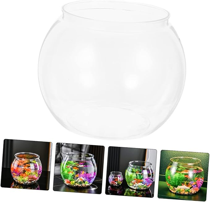 Plastic Round Goldfish Aquarium Fish Tank for Goldfish Fish Bowls Decorative Portable and Easy to Clean