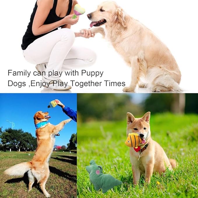 Cute Animal Designs Soft Dog Squeaky Toys (Pack of 20) for Small Medium Dogs