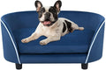 27'' Pet Sofa Bed for Small Dogs and Cats with Soft Cushion, Removable Cover, Anti-Slip Pads, Blue