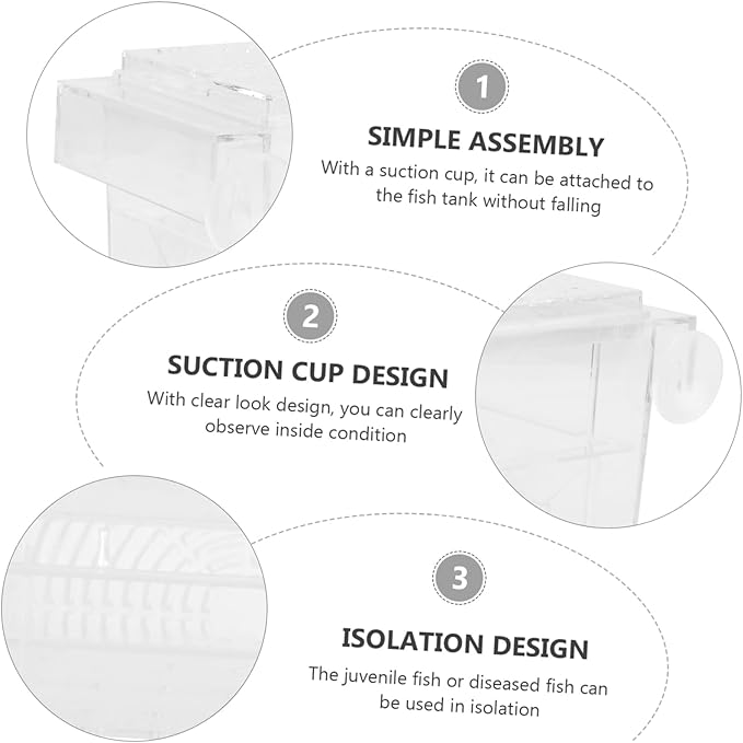 FRCOLOR 2pcs Fish Fry Breeding Box Aquarium Isolation to Install Cup Fish Fry Wear-Resistant Material for Aquariums and Tanks