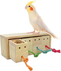 Litewoo Bird Foraging Feeder Toy Training Intelligence Box Wooden for Parrot Budgie Parakeet Cockatiel Conure African Grey Cockatoo Amazon Finch Canary