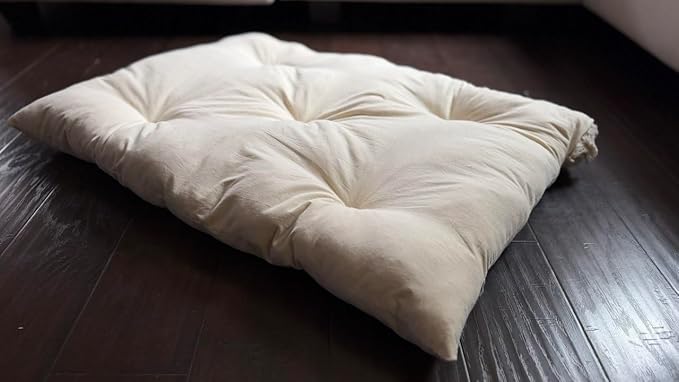 Rectangular Muslin Dog Bed Insert with Raw Cotton Filler, Natural Pet Bed Cushion Insert, Breathable Inner Pillow for Dog Bed Covers (Medium 36"x22"x4")