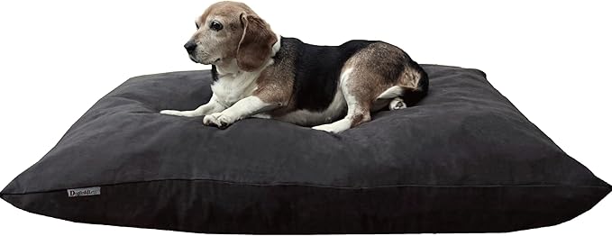 Dogbed4less Shredded Memory Foam Pillow Dog Bed with Waterproof Liner and Machine Washable Cover (Espresso Mircosuede, Medium 36"X29")