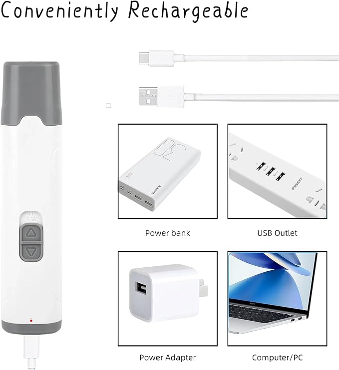 Pet Nail Grinder with LED Light, 2 Speeds & Diamond Bit Grinder - Quiet Electric Dog Nail Trimmer for Small to Large Dogs, Cats, Puppies - USB Rechargeable File for Painless Paw Care at Home