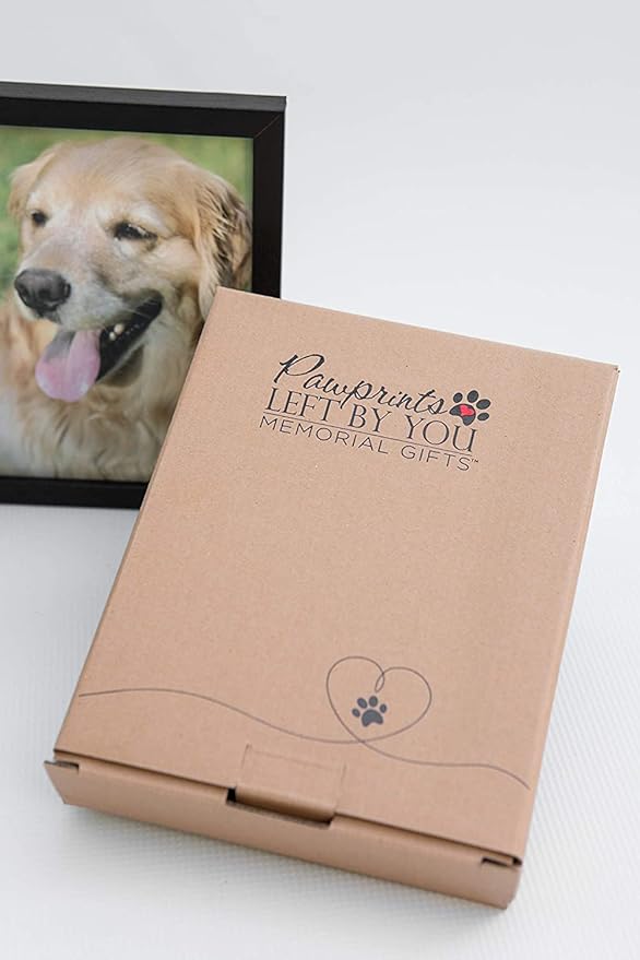 Pawprints Pet Memorial Frame with Pawprints Left by You Poem - Touching Dog Sympathy Gift for Pet Loss Remembrance (Personalized Poem Art with Tag)