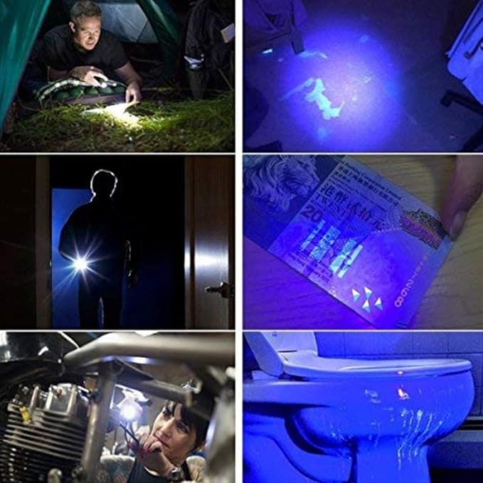MODOAO 3 Pack Flashlight 2 in 1 UV Flashlight with 395nm Black Light for Dog/Cat Urine Stains, Dry Stains,Resin Curing