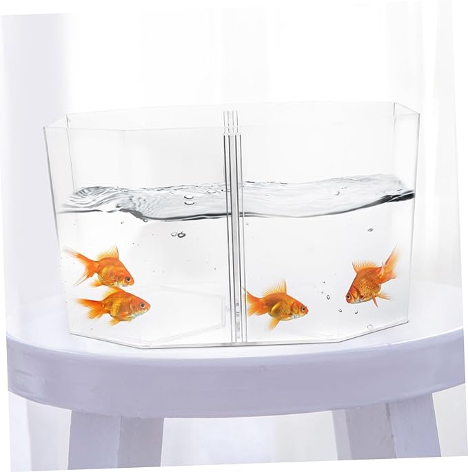 Happyyami Fish Breeding Tank Removable Divider Dual Compartment Clear Incubation Box for Betta and Small Tropical Fish Easy to Clean and Use for Fry