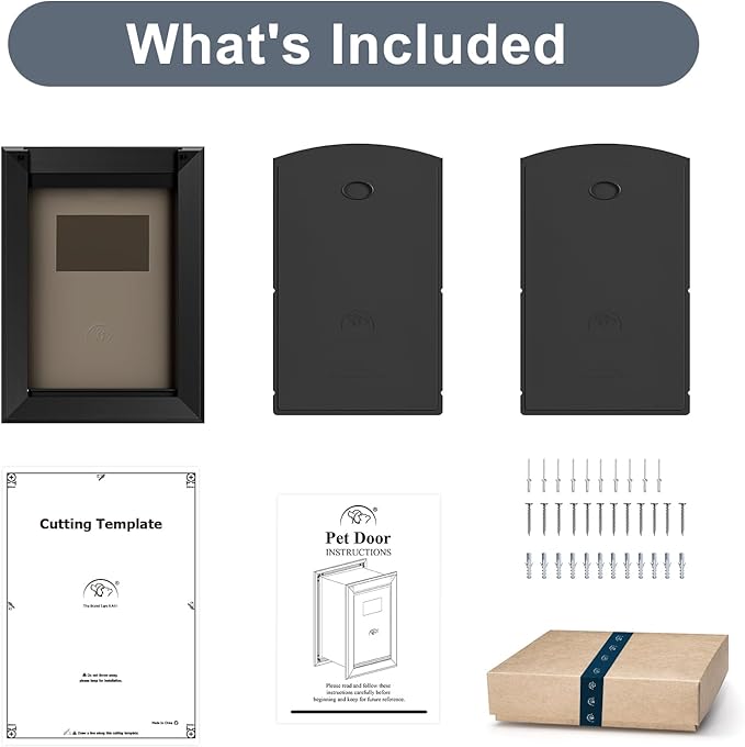 Heavy Duty Dog Door for Wall, Energy Efficient Doggie Door with Aluminum Frame, Telescoping Tunnel, Double Magnetic Flaps and Two Sliding Lock Panels, Easy to Install, Black, X-Large