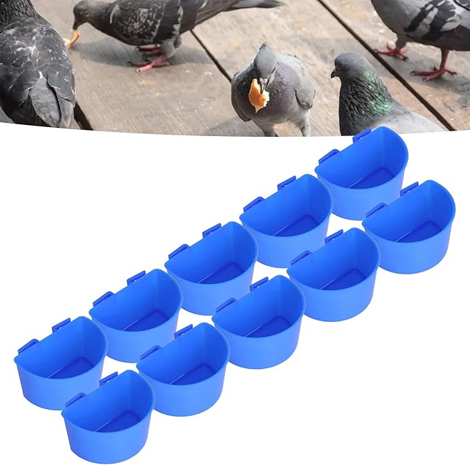 Zerodis Pigeons Feeding Cups, Plastic Bird Dish for Watering and Feeding, Easy to Hang Supplies for Bird Breeders and Pet Owners (S #12)