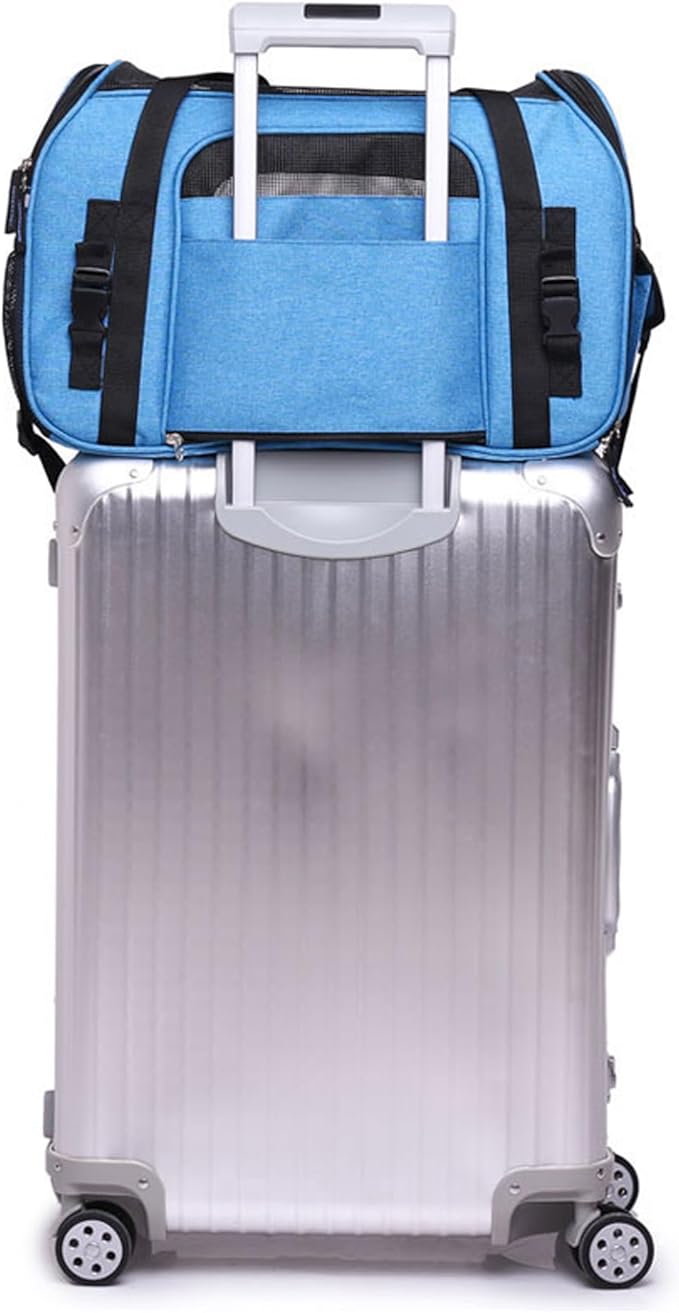 Dog Purse Carrier for Small Dogs, Soft-Sided Tote Bags with Pocket Dog Travel Supplies Portable Dog Sling with Anti-Slip Bottom (Turquoise-17in)