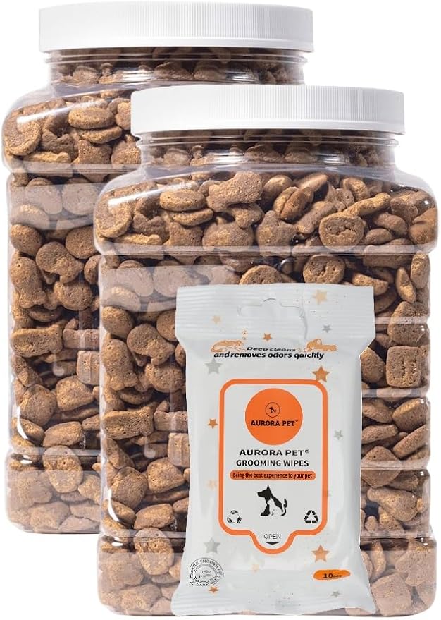 Aurora Pet Bundle (2) Chicken & Gravy Flavors Cat Treats (20-oz Each) with AuroraPet Wipes